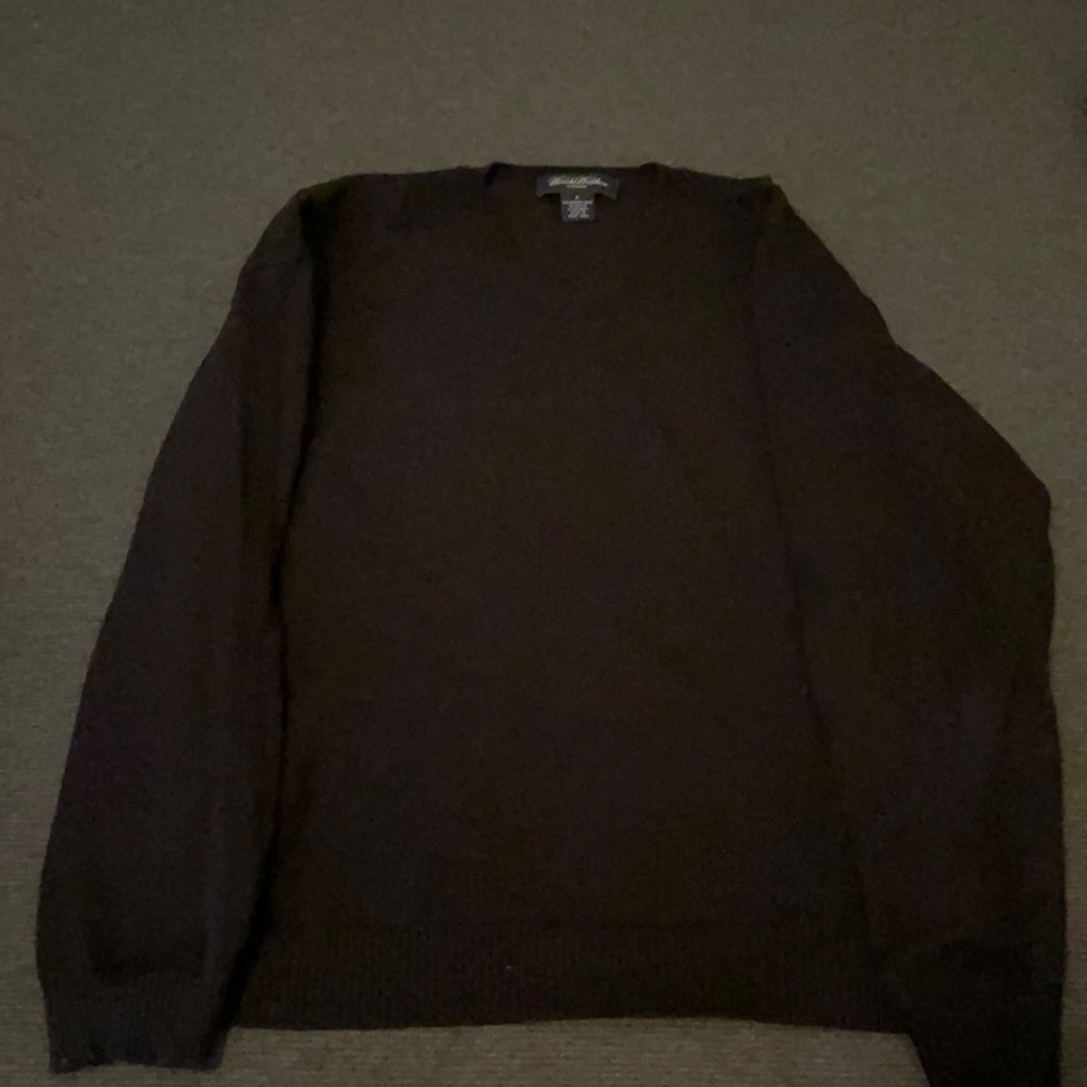 Brooks Brothers Stretch Black V-Neck Sweater